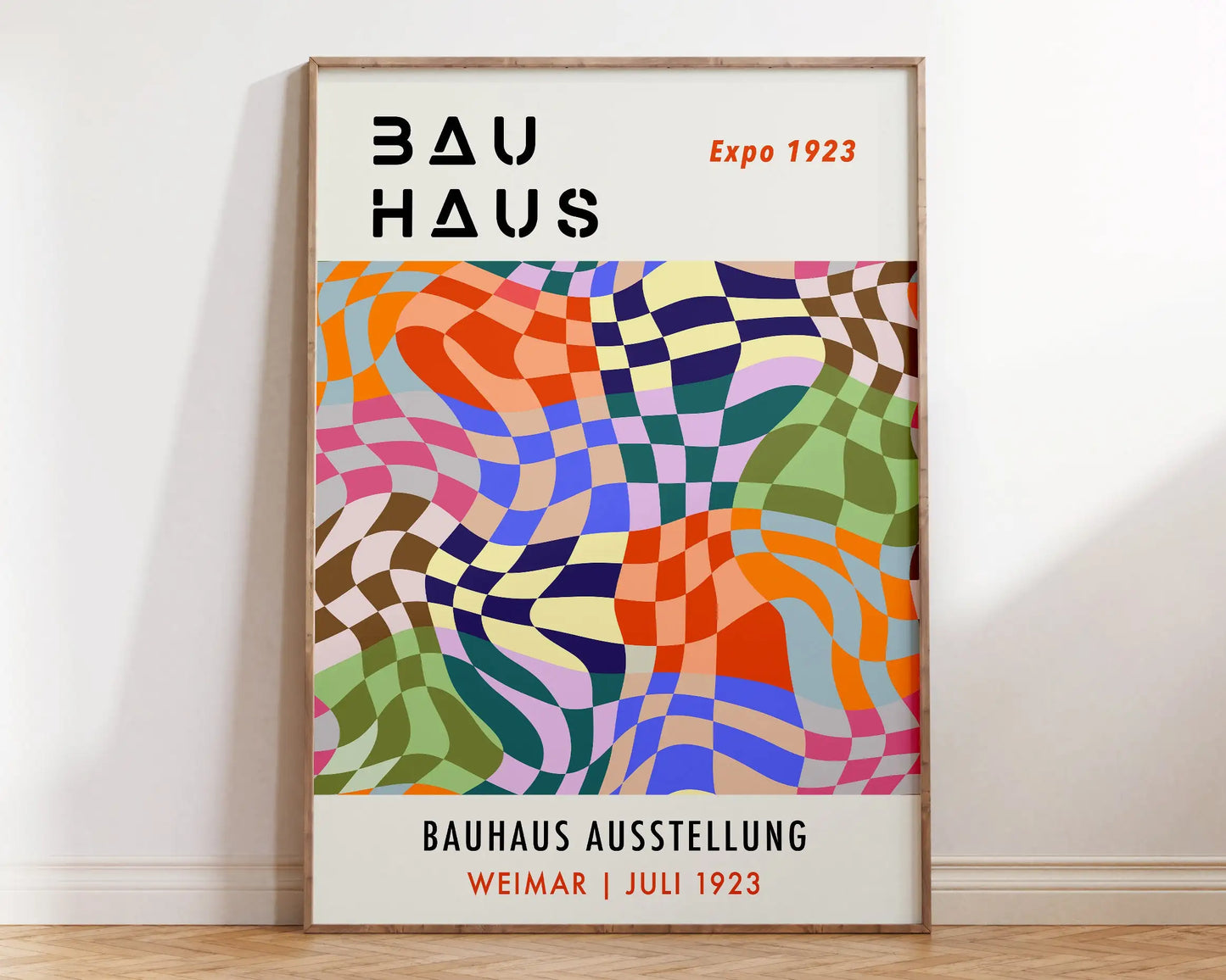 Colorful Vintage Retro Geometric Abstract Bauhaus Expo Art Gallery Poster Wall Art Fine Art Canvas Prints Pictures For Living Room Home Office Decor