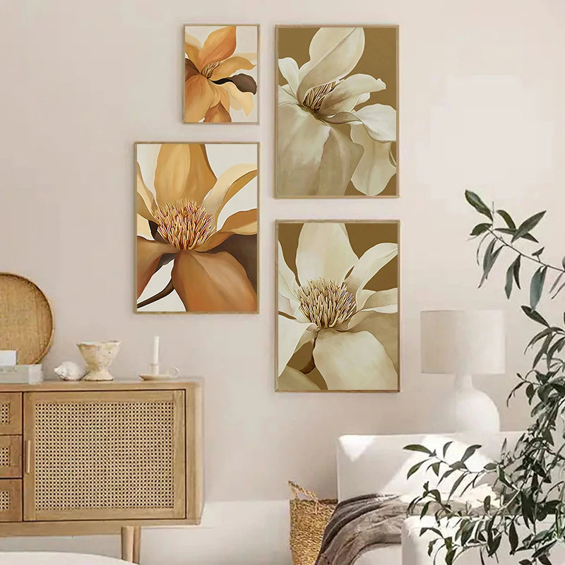 Big Abstract Floral Wall Art Fine Art Canvas Prints Modern Botany Pictures For Living Room Dining Room Bedroom Art Decor