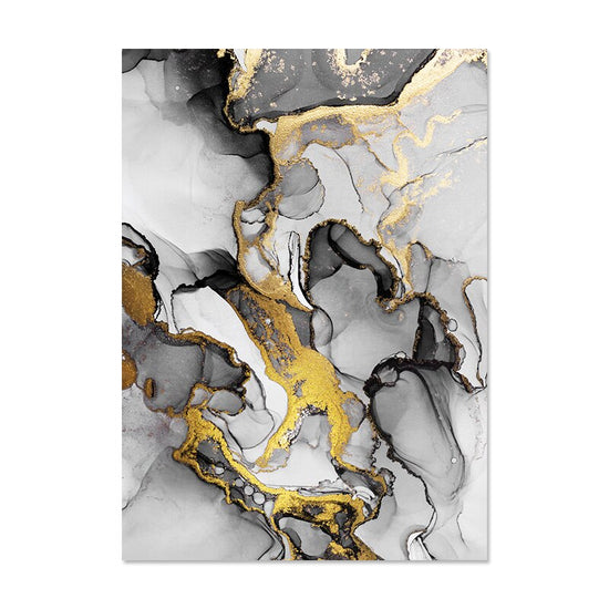 Liquid Golden Gray Marble Print Wall Art Fine Art Canvas Prints Abstra ...