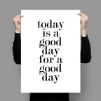 Today Is a Good Day Inspirational Wall Art Fine Art Canvas Prints Black White Motivational Posters For Living Room Bedroom Home Office Decor