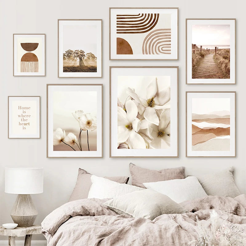 Simple Nature Floral Landscape Gallery Wall Art Fine Art Canvas Prints Minimalist Nordic Pictures For Living Room Scandinavian Home Decor