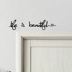 Beautiful Life Inspirational Wall Sticker Removable Peel and Stick Daily Mantra Wall Decal Creative DIY Home Decor For Living Room Bedroom Dining Room