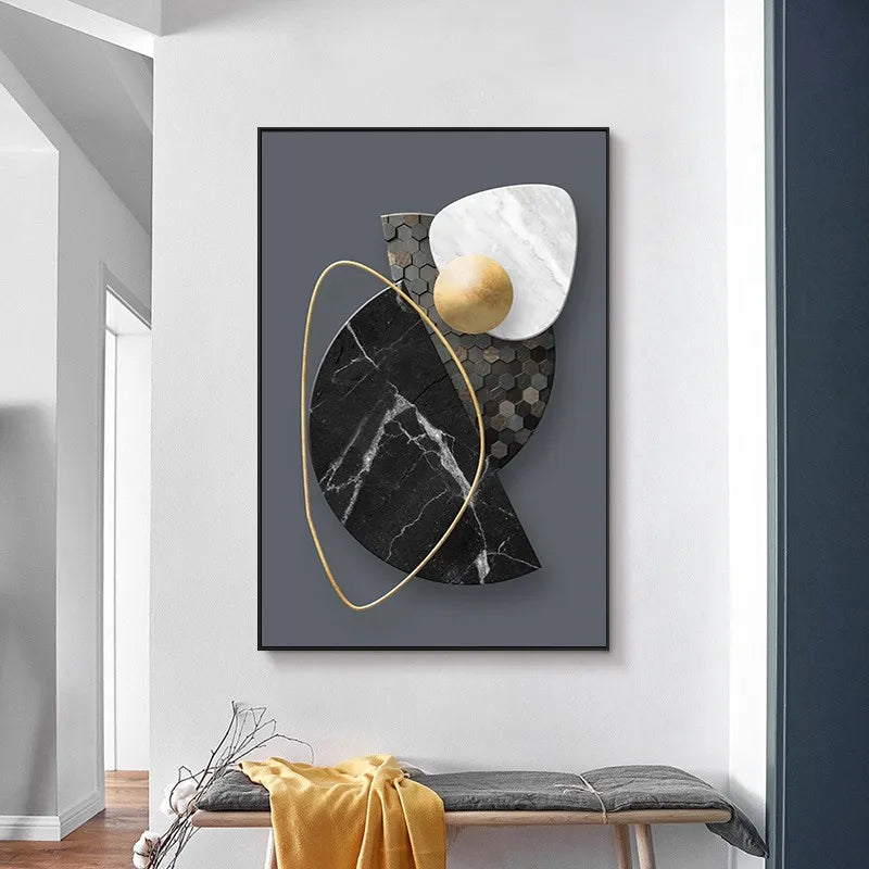 47659428249879|47659428315415|47659428348183|47659428380951* Featured Sale * Modern Aesthetics Abstract Wall Art Fine Art Canvas Prints Black Grey Golden Geometry Pictures For Living Room Home Office Decor