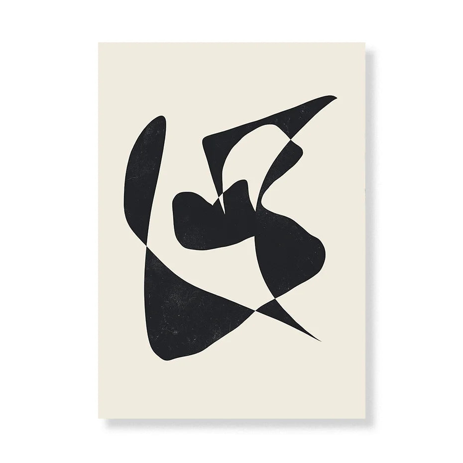 Minimalist Beige Black Shape Line Art Fine Art Canvas Prints Simple Pictures for Modern Apartment Living Room Bedroom Home Office Art Decor 2025