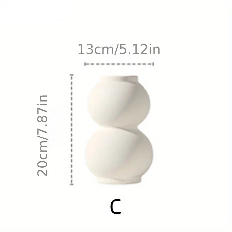 Minimalist Ceramic Nordic Vase Modern Abstract Design Porcelain Hollow Vase For Contemporary Living Room Creative Floral Displays