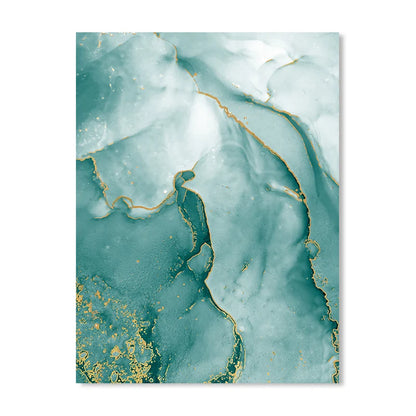 Modern Abstract Aqua Liquid Marble Prints Wall Art Fine Art Canvas Prints Pictures For Living Room Dining Room Home Office Decor