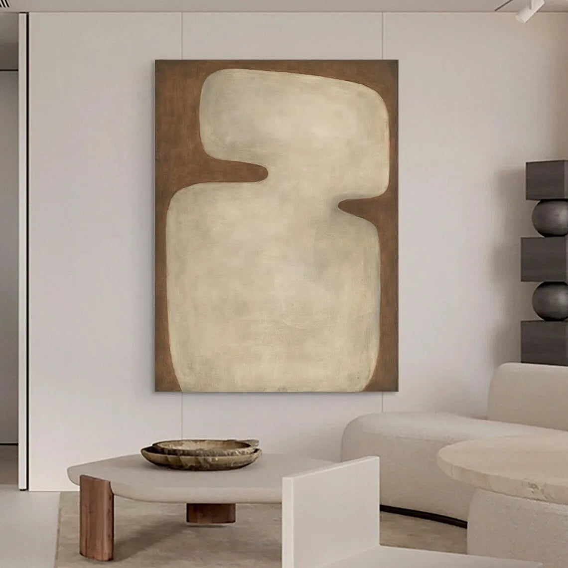 Modern Abstract Neutral Tones Color Block Wall Art Fine Art Canvas Prints Pictures For Living Room Entrance Hall Home Office Art Decor
