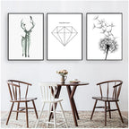 Minimalist Lifestyle Nordic Nature Nature Deer Forest Wall Art Fine Art Canvas Prints Pictures For Living Room Dining Room Art For Modern Living