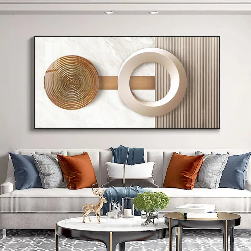 Modern Abstract Architectural Artforms Wall Art Fine Art Canvas Prints Black Brown Golden Beige Pictures For Luxury Loft Living Room Lifestyle Art Decor