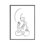 Minimalist Buddha Poster Lotus Wall Art Line Art Fine Art Canvas Prints Inspirational Meditation Pictures For Living Room Salon Spa Wall Decor