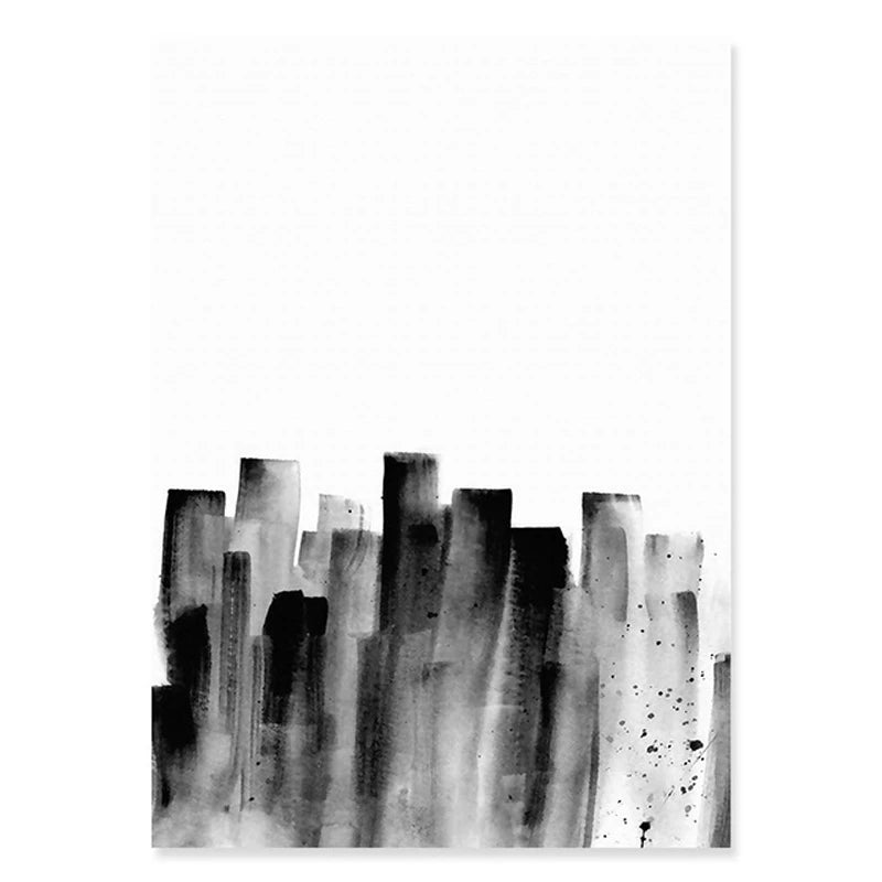 Black White Wall Art Minimalist Abstract Ink Brush Strokes Fine Art Canvas Prints Posters Pictures For Living Room Home Office Art Decor