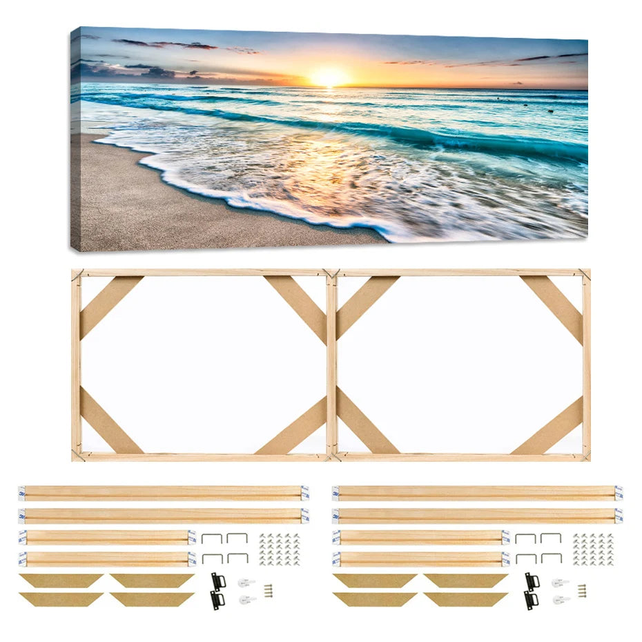 Wood Frame For Canvas Prints - Custom Sizes e.g. 50x150cm, 60x180cm etc - DIY Canvas Framing Kit Wooden Frame Stretcher Bars For Gallery Mount Framing Canvas Prints