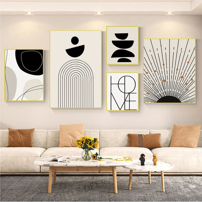 * Featured Sale * Minimalist Vintage Abstract Geometric Wall Art Fine Art Canvas Prints Posters Pictures For Living Room Home Office Decor