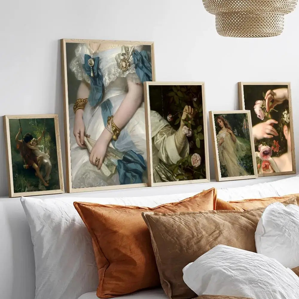 Vintage Portrait Classic Fine Art Canvas Prints Famous Paintings Wall Art Posters Pictures For Living Room Dining Room Bedroom Art Decor
