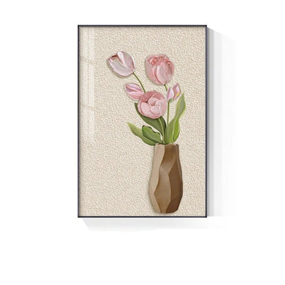 Floral Still Life Textural Wall Art Fine Art Canvas Prints Minimalist Botanical Pictures For Living Room Kitchen Dining Room Wall Decor