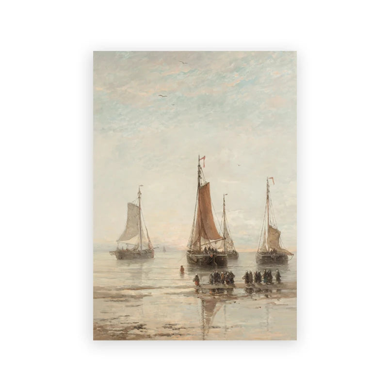 Vintage Neutral Landscape & Botanical Sketch Canvas Wall Art – Individual Unframed Fine Art Canvas Prints Featuring Mountains, Countryside Scenery, Architecture & Nature Illustrations