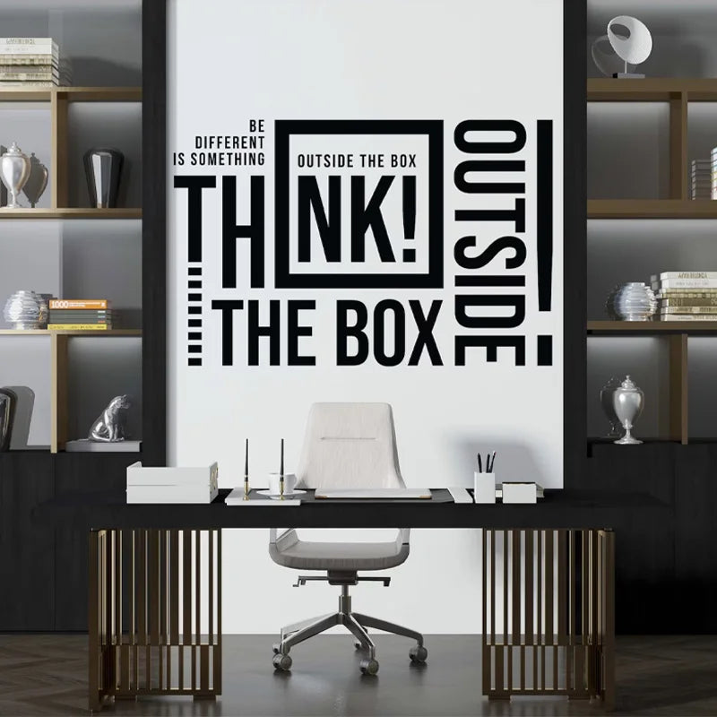 Think Outside The Box Wall Sticker For Office Team Building Creative Thinking Motivational Wall Decal For Study Quotes Daily Mantra