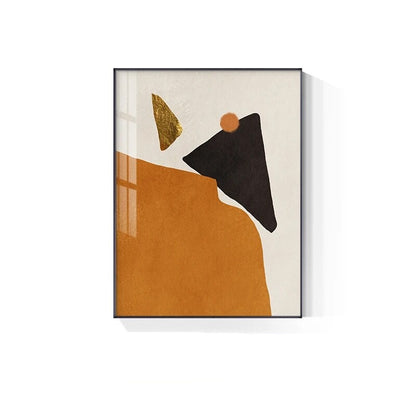 Modern Abstract Solid Color Wall Art Golden Black Orange Fine Art Canvas Prints Nordic Pictures For Living Room Home Office Hotel Decor