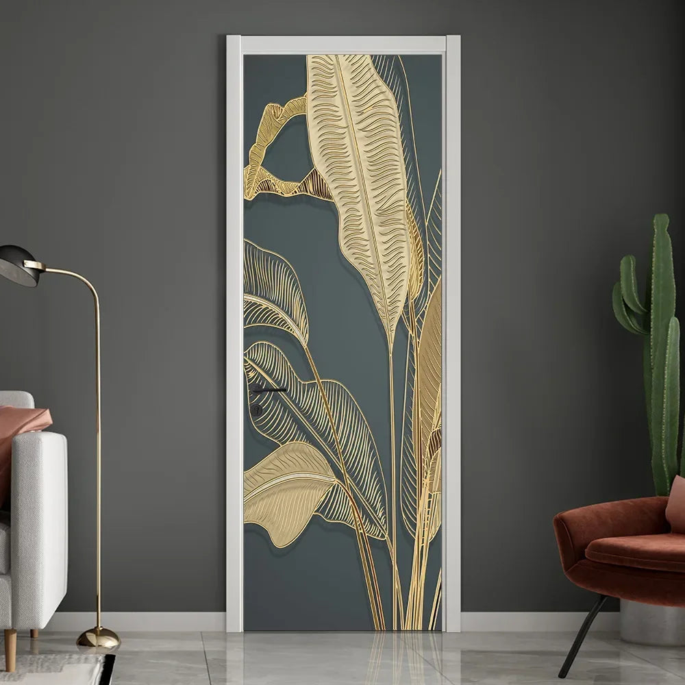 Modern Abstract Pearl Geometric Door Sticker Mural Removable PVC Vinyl Peel N Stick Wall Art Mural Decal For Interior Doors Creative DIY Home Decor