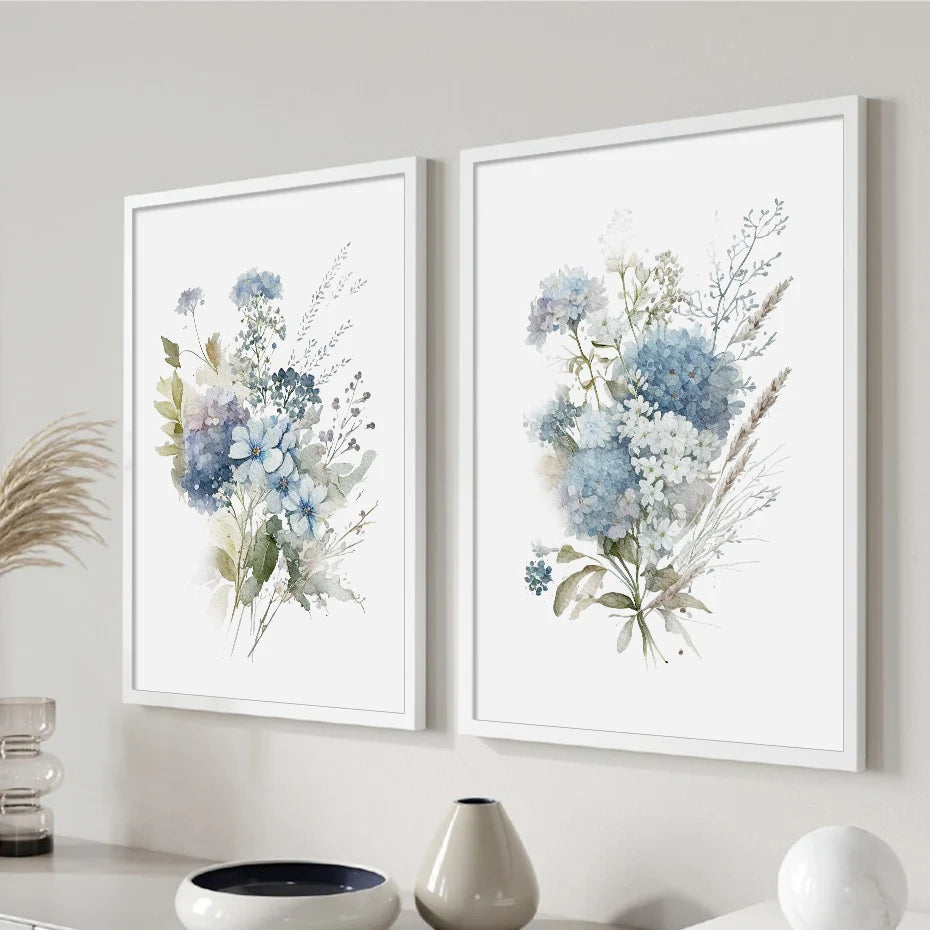 Minimalist Wild Meadow Flowers Watercolor Wall Art Fine Art Canvas Prints Botanical Posters Pictures For Living Room Home Decor