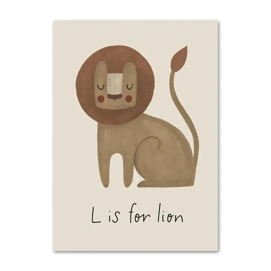 Cute Baby Animals Nursery Wall Art Illustrations Fine Art Canvas Prints Geese Mouse Lion Polar Bear Poster Pictures For Baby's Room Wall Decor