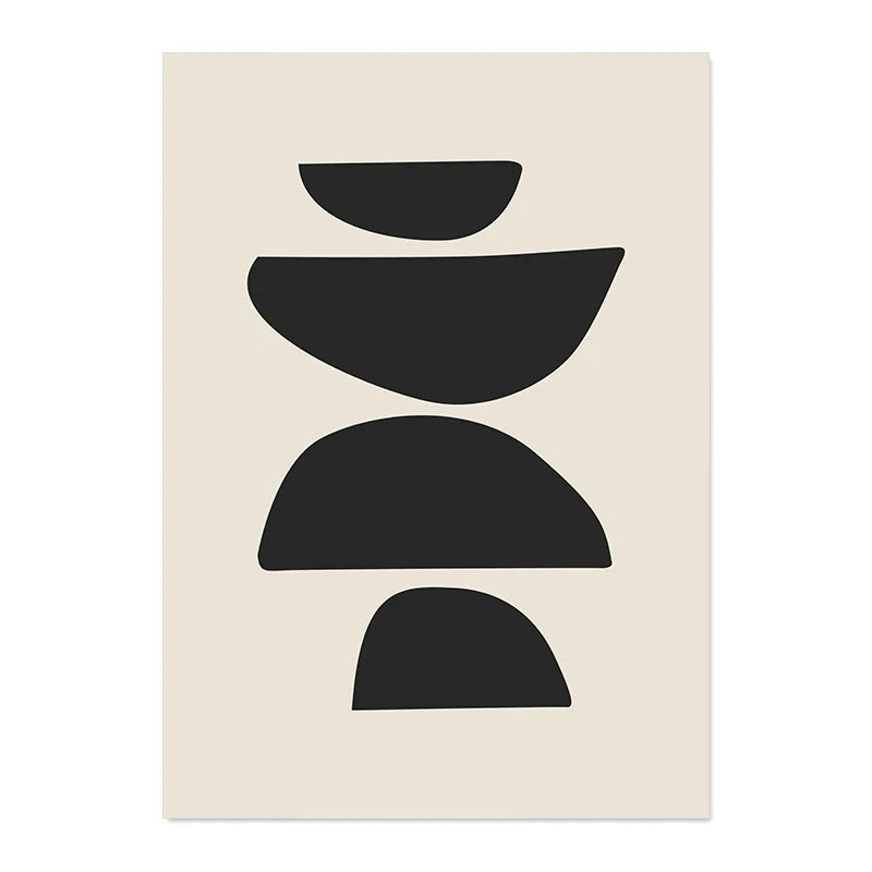 Modern Abstract Wall Art Geometric Line Shape And Form Fine Art Canvas Prints Black Beige Terracotta Pictures For Living Room Decor