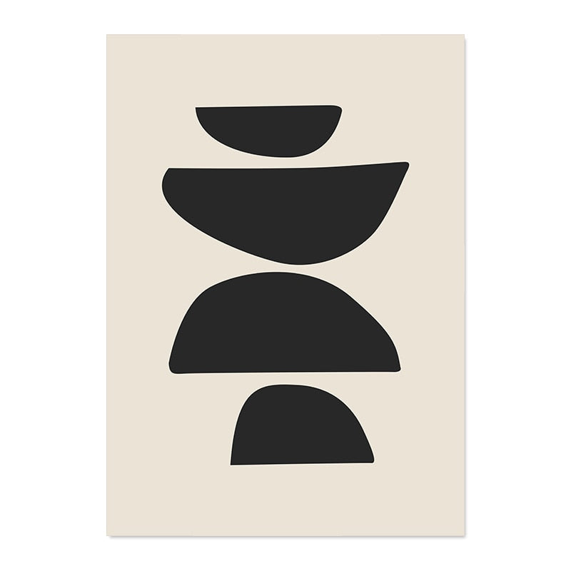 Modern Geometric Wall Art Abstract Line Shape And Form Fine Art Canvas Prints Black Beige Terracotta Pictures For Living Room Decor