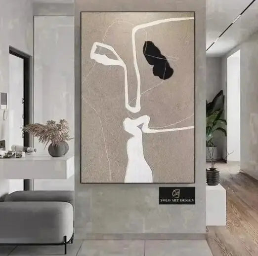 Modern Abstract Neutral Tones Color Block Wall Art Fine Art Canvas Prints Pictures For Living Room Entrance Hall Home Office Art Decor