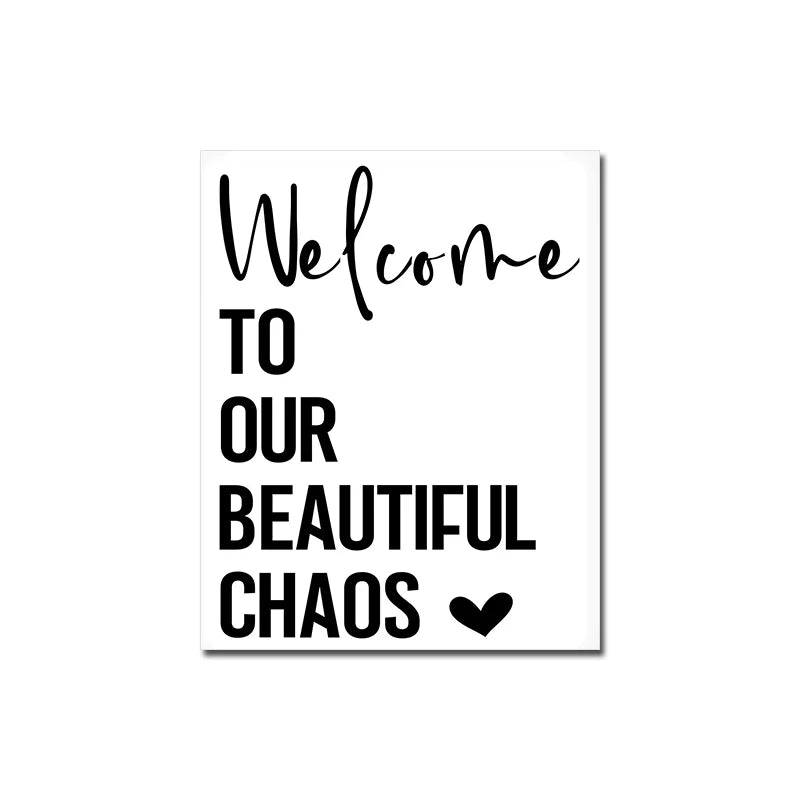 Love Family Home Happy Quotes Posters Canvas Prints Wall Art Black White Minimalist Quotation Pictures For Kitchen Living Room Family Room Home Decor