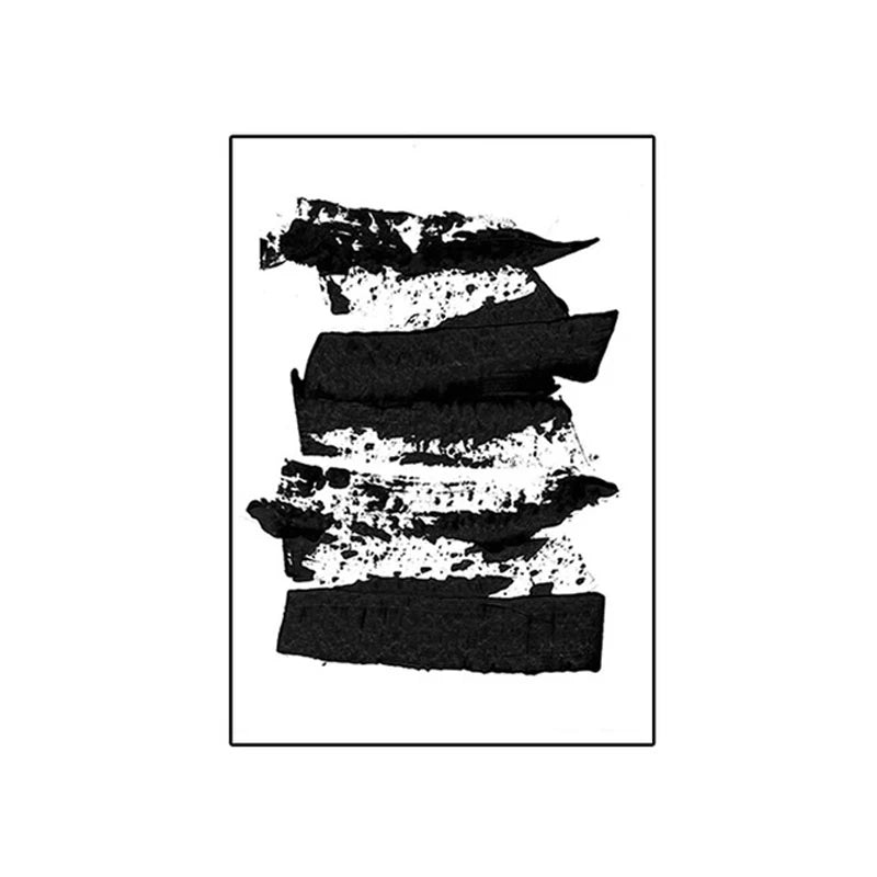 Black White Wall Art Minimalist Abstract Ink Brush Strokes Fine Art Canvas Prints Posters Pictures For Living Room Home Office Art Decor