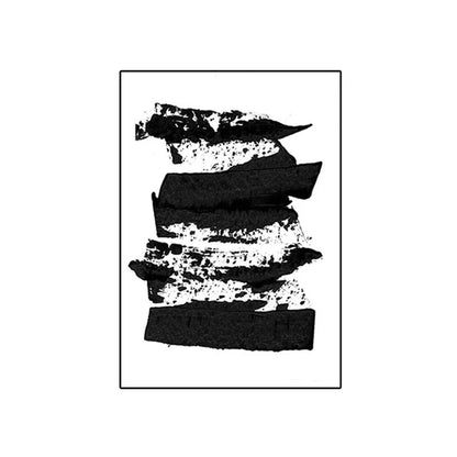 Black White Wall Art Minimalist Abstract Ink Brush Strokes Fine Art Canvas Prints Posters Pictures For Living Room Home Office Art Decor