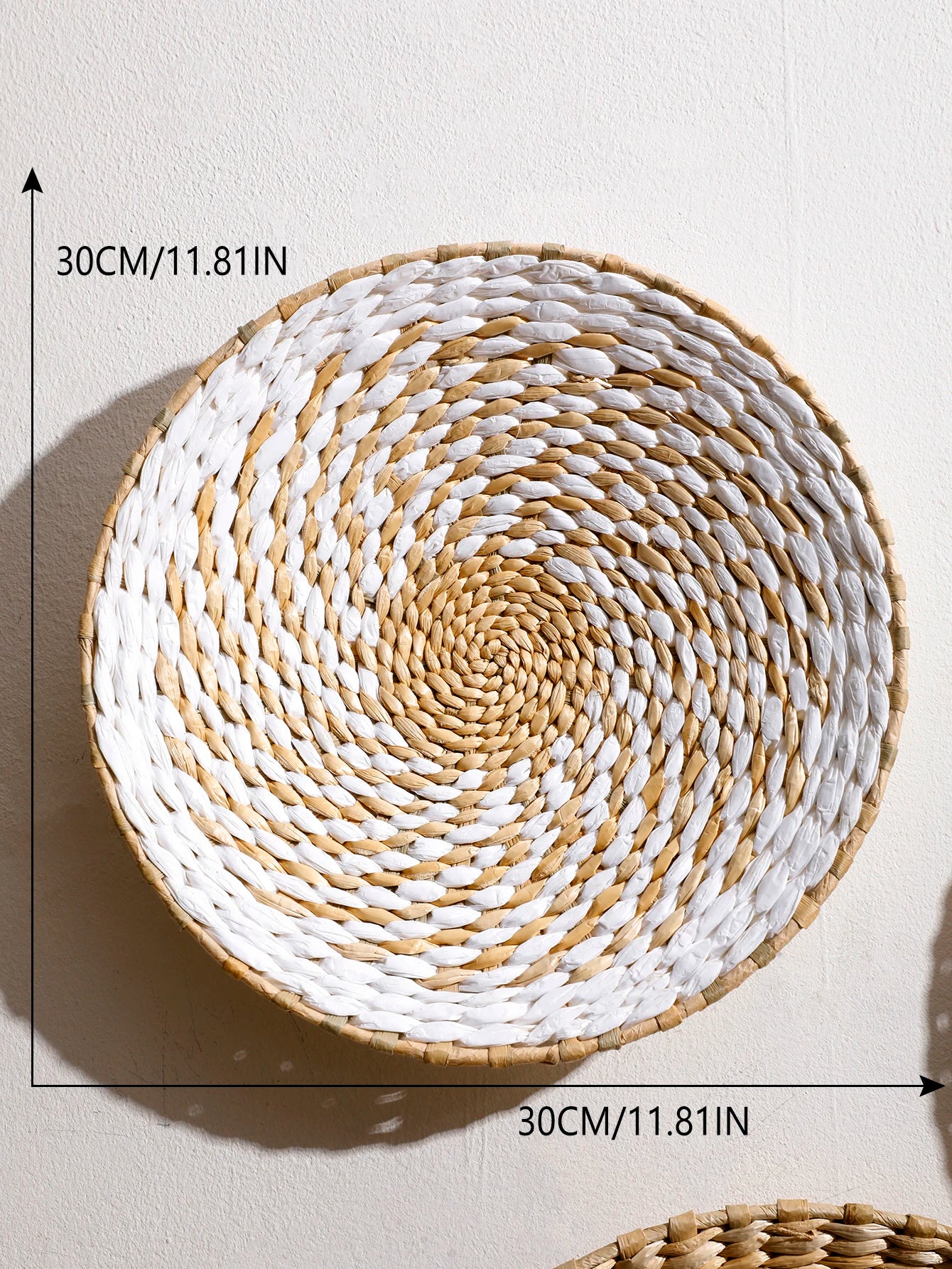 Rustic Nordic Farmhouse Handmade Wicker Weave Discs Wall Hanging Decorations Table Mats For Kitchen Living Room Coffee Table Dining Room Home Decor
