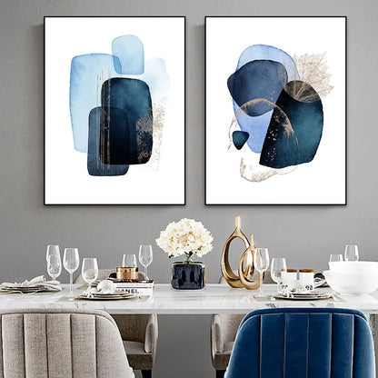 * Featured Sale * Minimalist Blue Abstract Nordic Wall Art Fine Art Canvas Prints Pictures For Living Room Bedroom Modern Home Art Decor