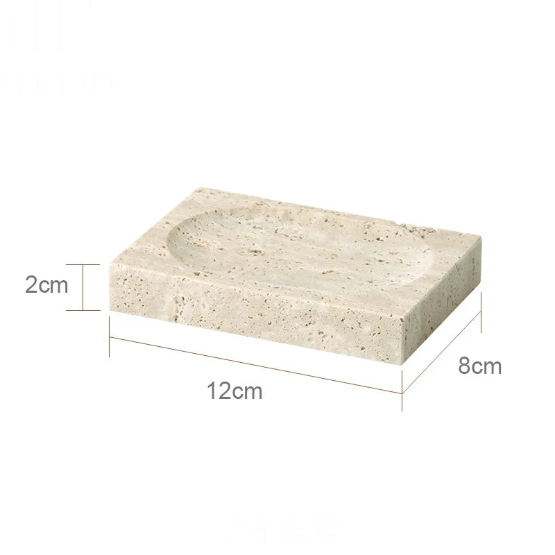 Rectangular stone sink with dimensions labeled on a white background