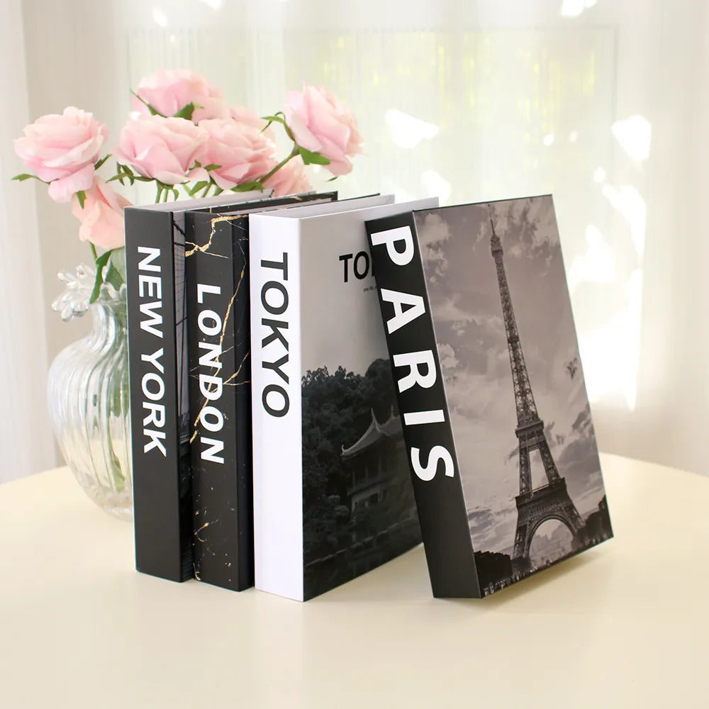 4pcs Fashion Decorative Books Faux Books for Decoration Modern Coffee Table Books Decor Decorative Books for Home Decor Fake Book for Home Office