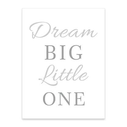 Dream Big Little One Personalized Baby's Name Nursery Wall Art Prints Posters Cute Customized Pictures For Kid's Room Wall Decororation