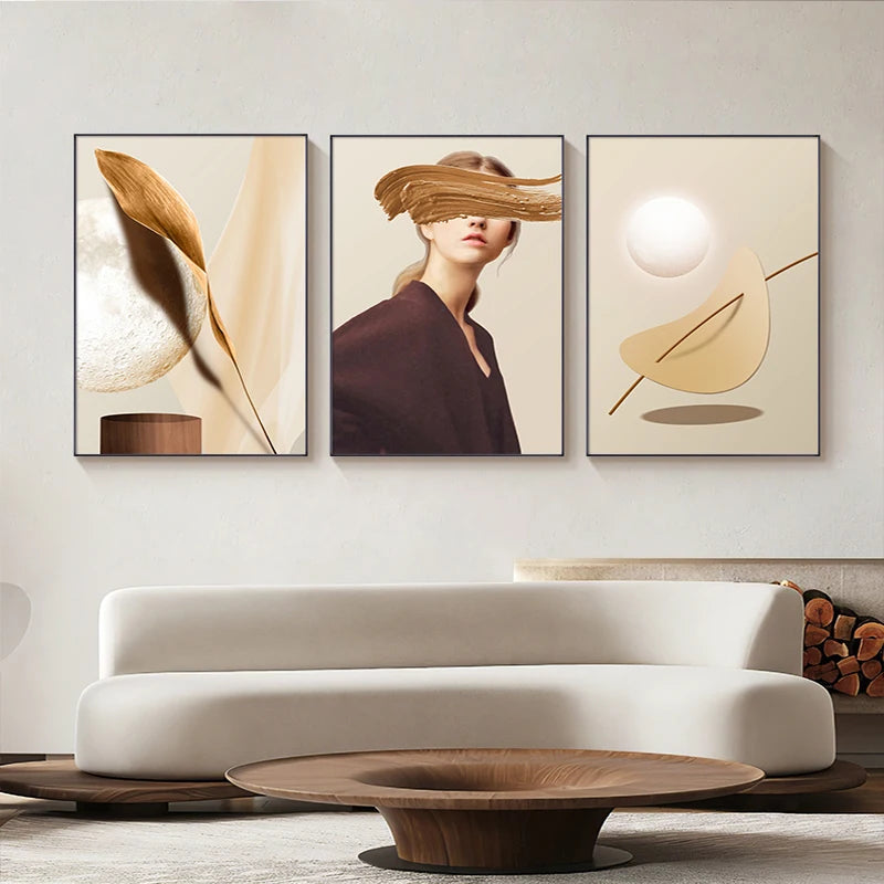 Wall Art Abstract Painting for Living Room: Abstract Elegance
