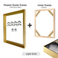 DIY Gold Metal Floating Picture Frame Kit for Large Canvas Artwork (50x70cm or 60x90cm etc) Matte Black, Silver Frame - For Canvas Prints