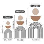 * Featured Sale * Minimalist Geometric Beige Black Large Rainbow Wall Mural Removable PVC Vinyl Wall Decal For Living Room Kitchen Decor