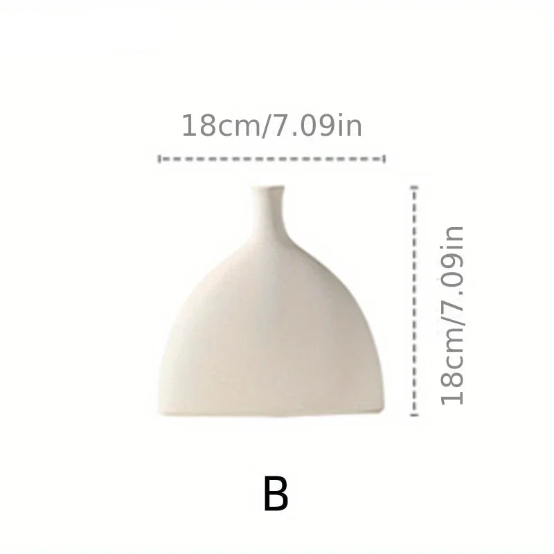 Minimalist Ceramic Nordic Vase Modern Abstract Design Porcelain Hollow Vase For Contemporary Living Room Creative Floral Displays
