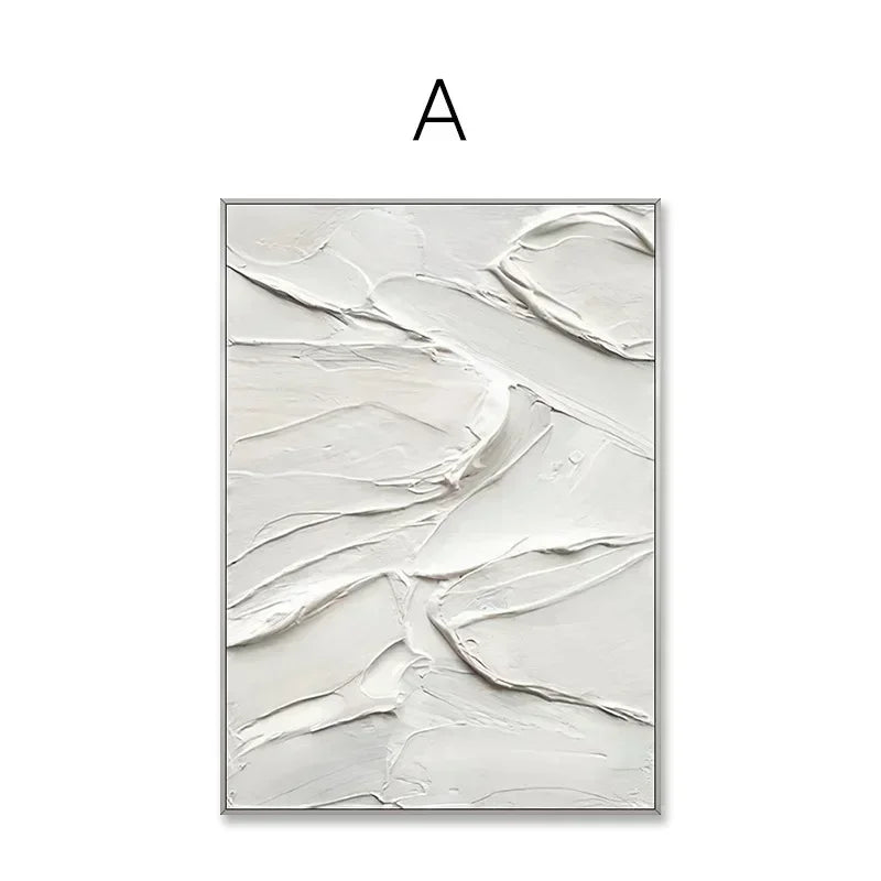 * Hand Painted * Large Format White Minimalist Abstract Wall Art Textured Thick Brushed Acrylic Painting On Canvas Modern Art For Contemporary Interiors