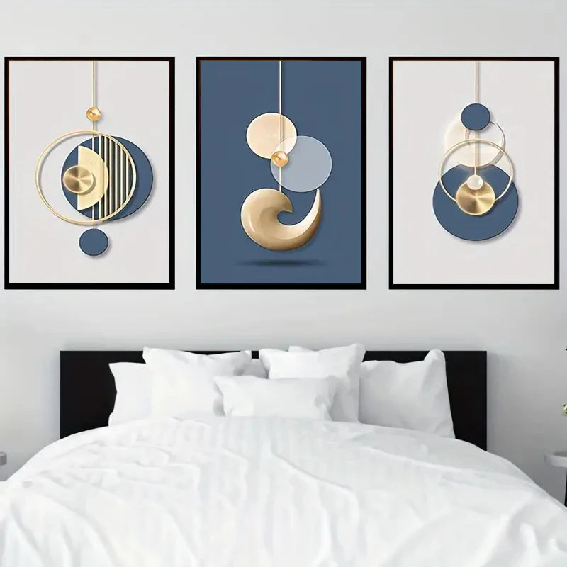 Set of 3Pcs Minimalist Abstract Elements Sun Moon Wall Art Fine Art Canvas Prints Modern Aesthetics Pictures For Living Room Dining Room Luxury Bedroom Decor