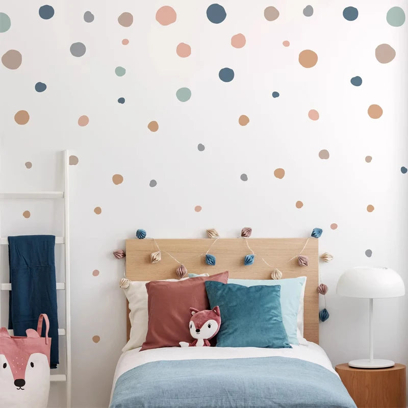 Colorful Pastel Dot Wall Stickers – Easy Peel & Stick Decals for Baby’s Nursery, Kids’ Rooms & DIY Decor