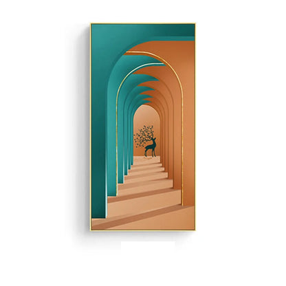 Modern Abstract Minimalist Arches Architecture Wall Art Fine Art Canvas Prints Pictures For Entrance Hall Foyer Living Room Home Office Decor