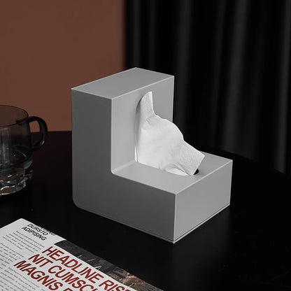 Minimalist Abstract L-Shaped Sculptured Tissue Box For Living Room Coffee Table Kitchen Worktop Desktop Nordic Style Home Decoration