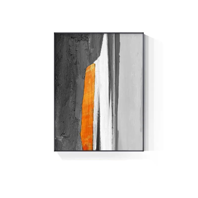 Gray Orange Industrial Abstract Wall Art Fine Art Canvas Prints Pictures For Urban Apartment Living Room Dining Room Home Office Art Decor
