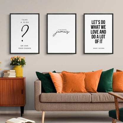 * Featured Sale * Inspirational Quotes Wall Art Fine Art Canvas Prints Black & White Motivational Posters For Bedroom Office Typographic Art Decor