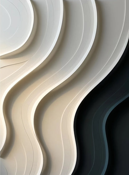 Modern Abstract Flowing Wavy Design Wall Art Fine Art Canvas Print Picture For Entryway Foyer Living Room Art Decor
