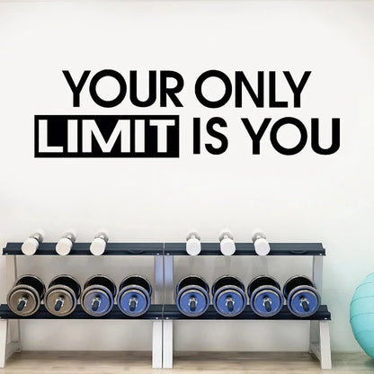 Motivational Gym Quotes Wall Decals For Health Fitness Workouts Removable PVC Wall Sticker Mural Creative DIY Home Decor