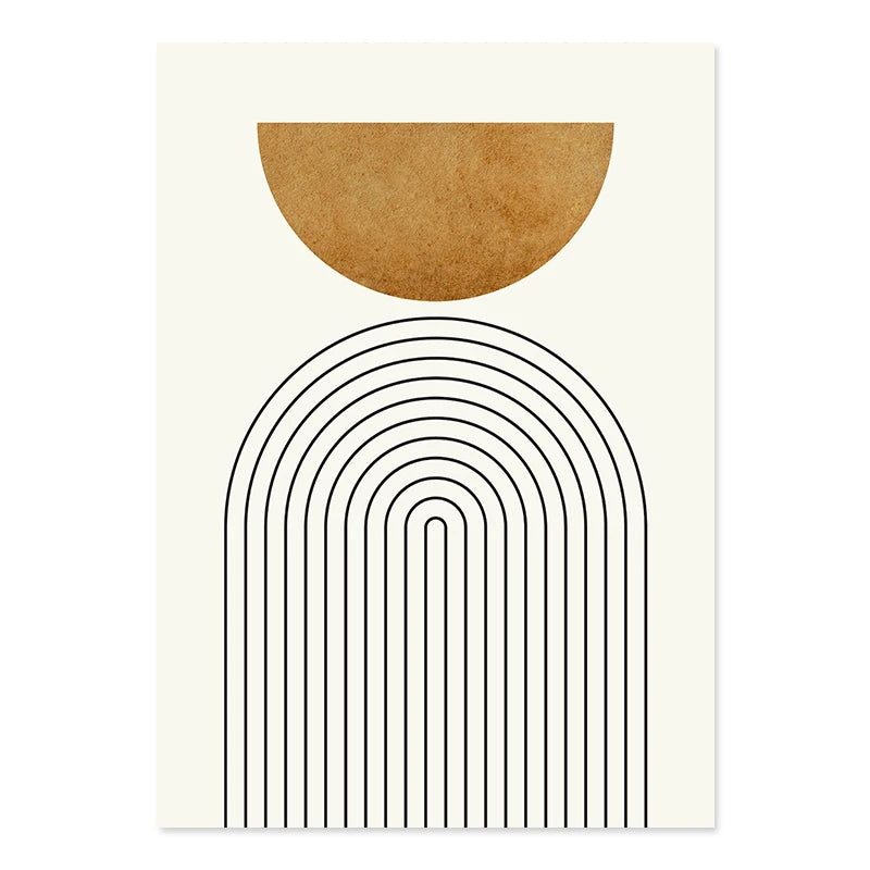 Abstract Geometric Botanical Line Art Fine Art Canvas Prints Wall Art Modern Minimalist Pictures For Living Room Dining Room Wall Decor